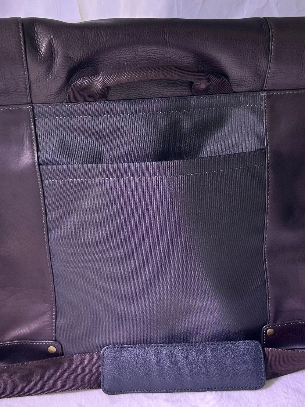Men's Leather Messenger Bag - Black